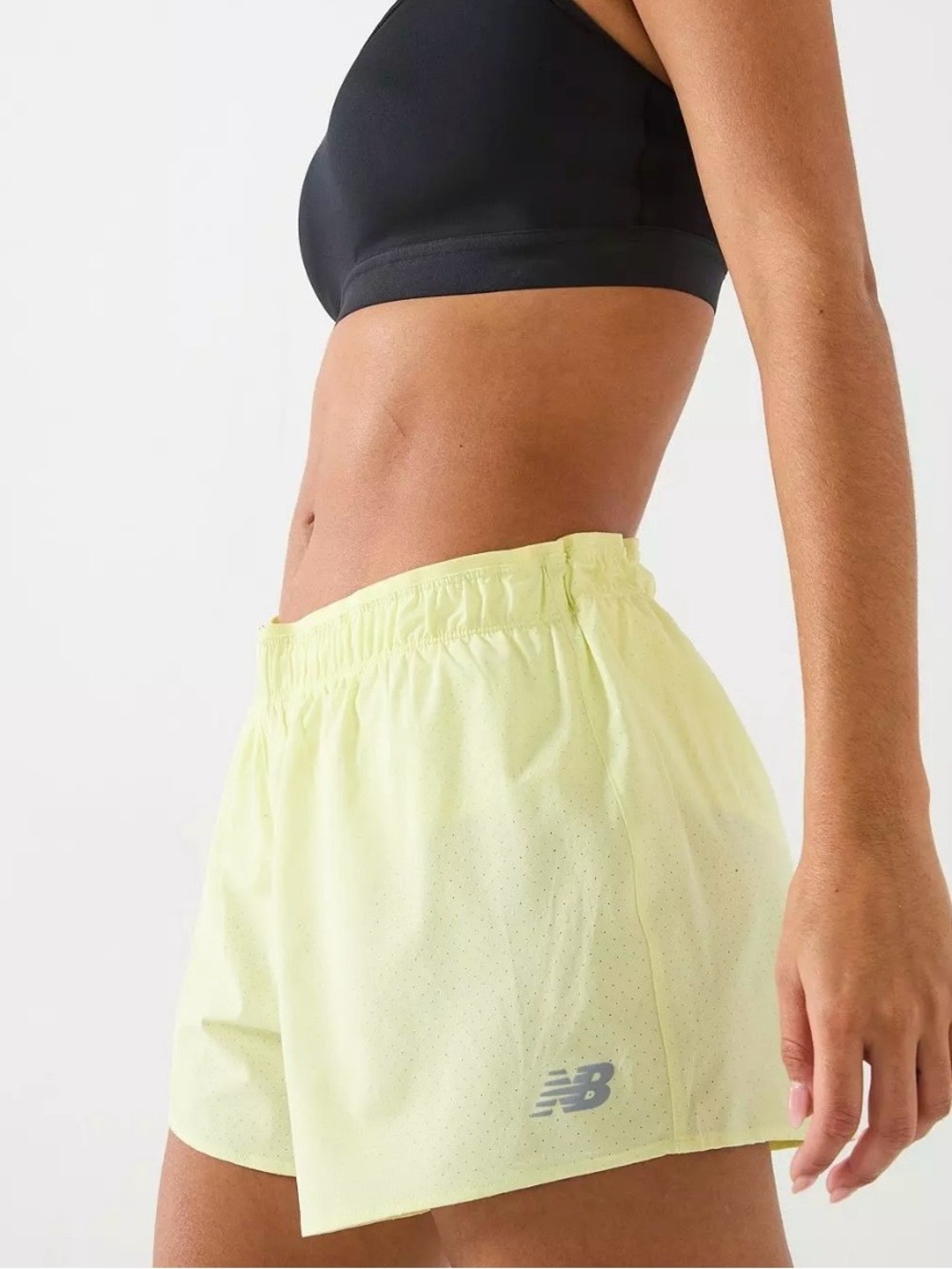 New Balance Womens Running RC Seamless 5 Inch Shorts - Green/Yellow